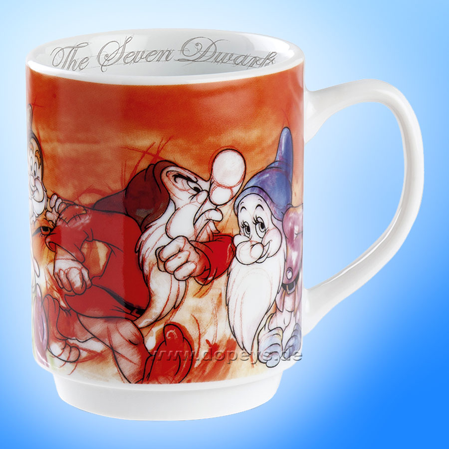 Disney Geschenkset 2 Kaffeetassen + 2 Platzdeckchen "Die sieben Zwerge" im italienischen Design 133011