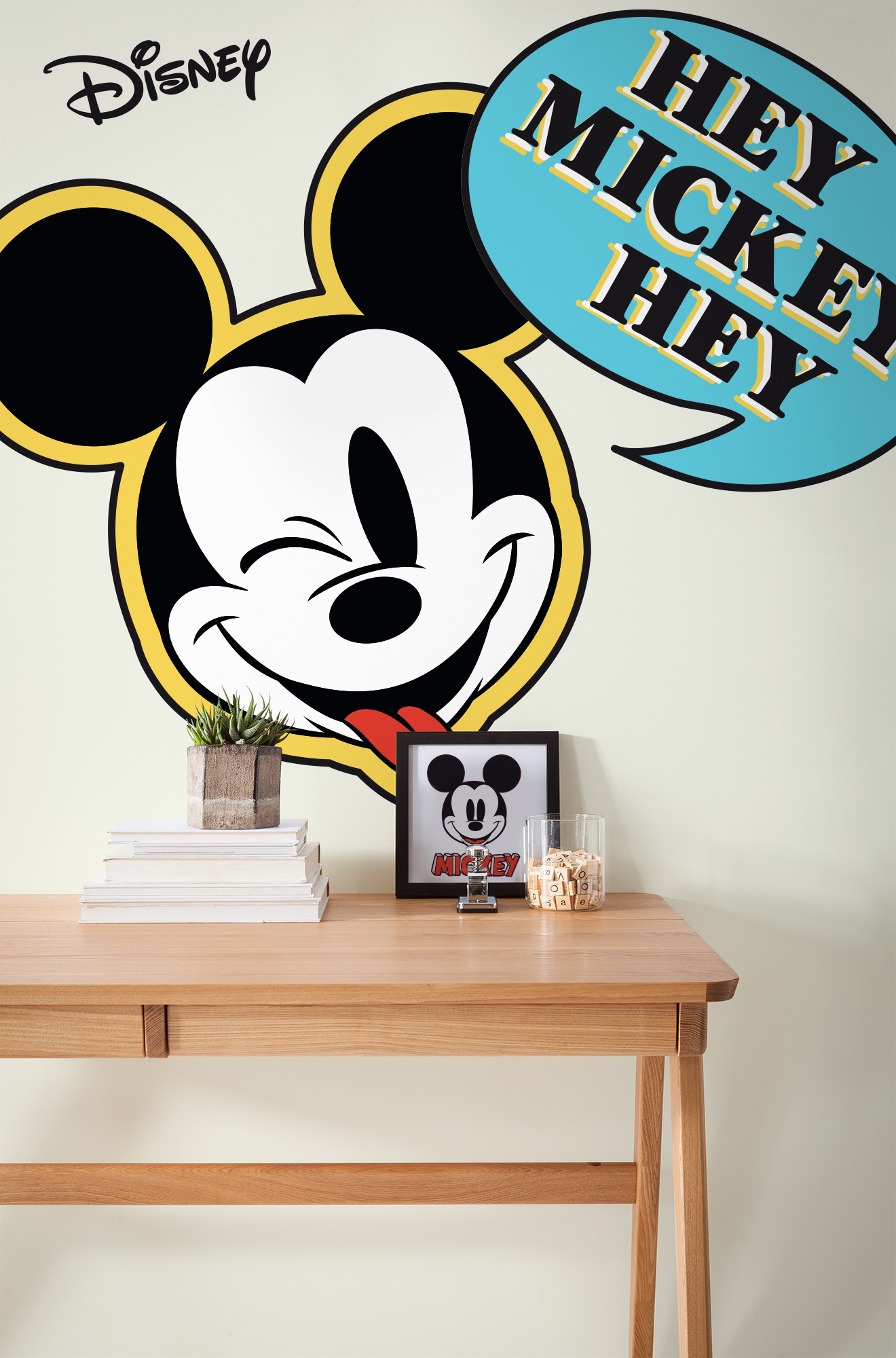 Disney Vlies Fototapete selbstklebend Mickey Maus "Mickey Hey XXL" 127cm x 200cm