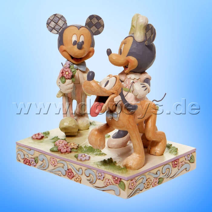 Disney Traditions - Springtime Stroll (Mickey, Minnie & Pluto White Woodland) von Jim Shore 6010101