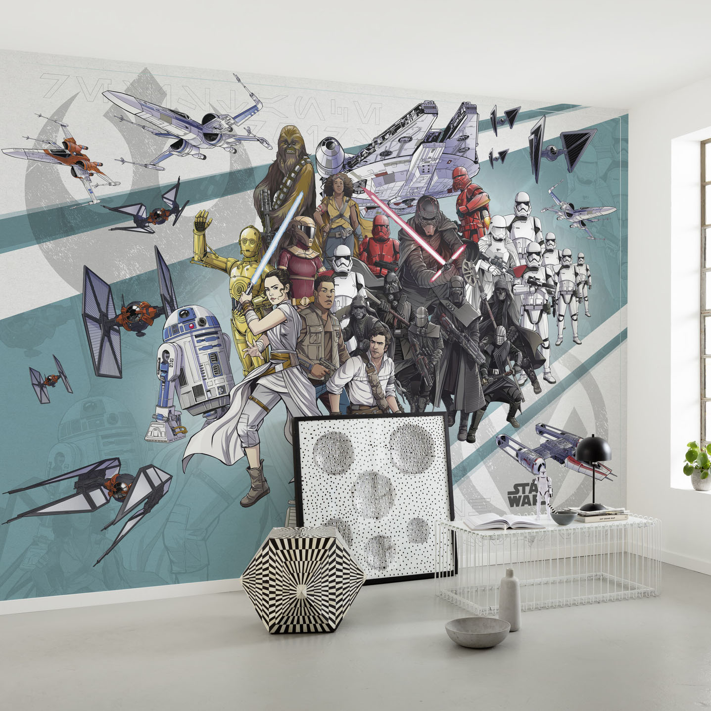 Star Wars Vlies Fototapete "Star Wars Cartoon Collage Wide"