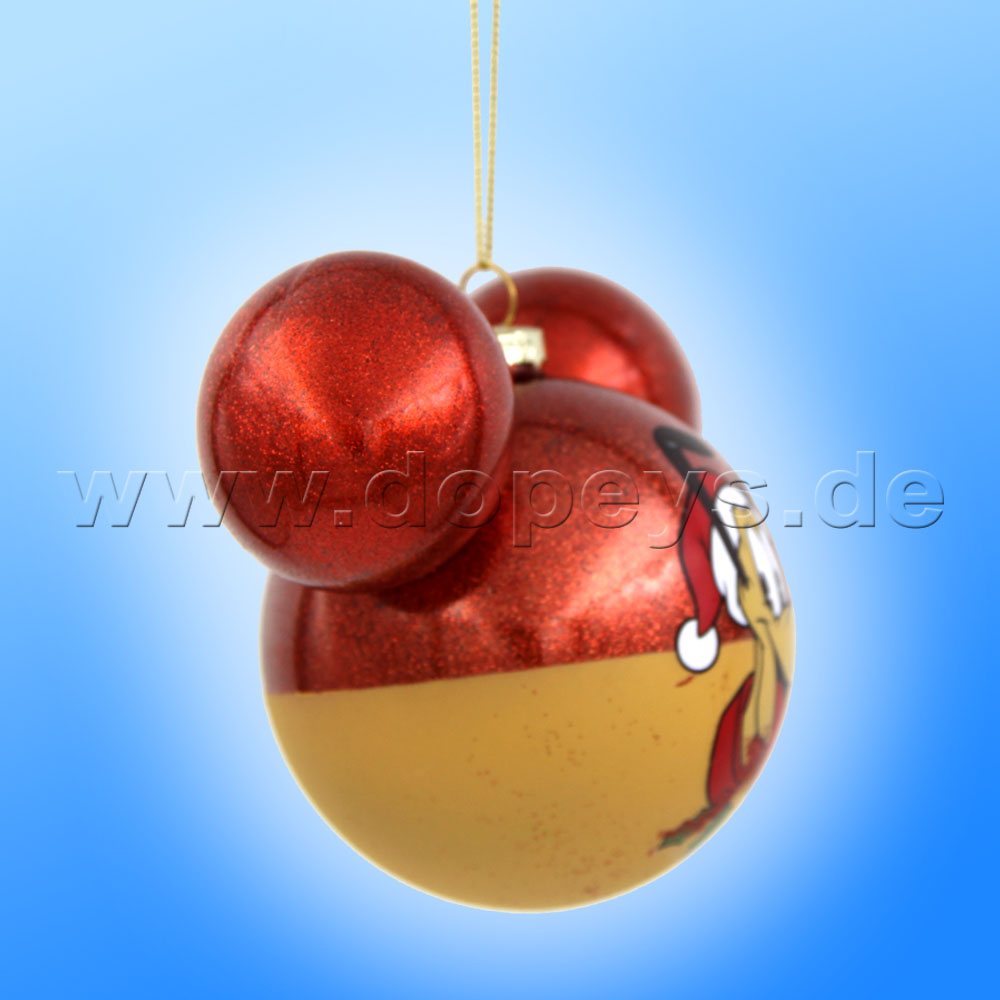 Kurt S. Adler - "Pluto" Disney Mickey Ear Ball Christmas Bauble red DN37007