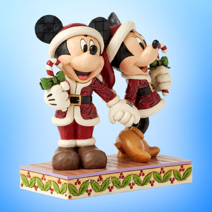Disney Traditions Figur - Mickey & Minnie mit Zuckerstangen (Candy Cane Christmas) von Jim Shore 6016882