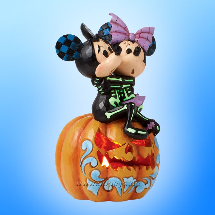 Disney Traditions Figur - Mickey & Minnie als verängstigte Skelette (Spine-tingling Sweethearts) beleuchtet von Jim Shore 6016583