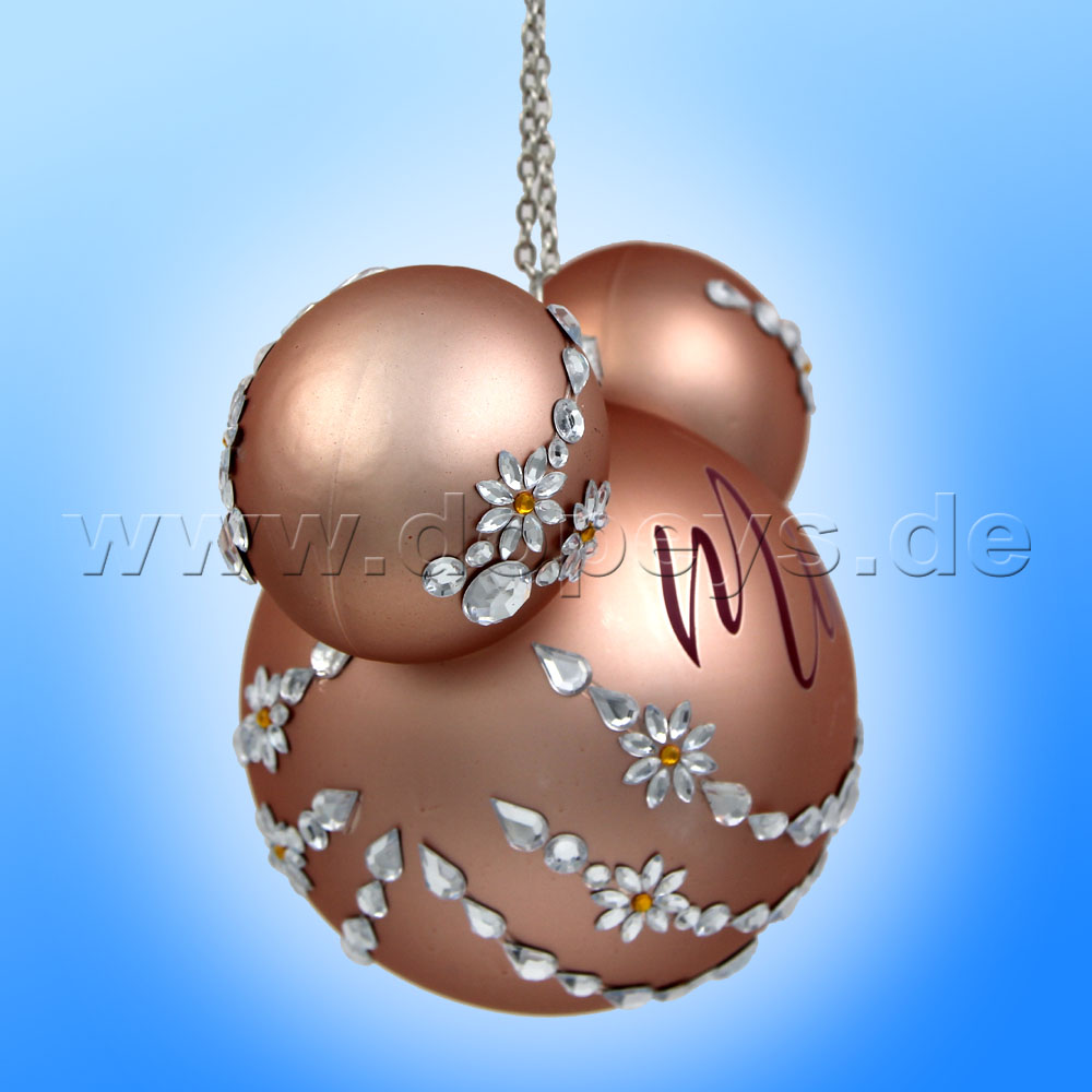 Kurt S. Adler - Disney "Minnie Maus" Weihnachtsbaumkugel mit Mickey Maus Ohren / Glasornament in glänzendem Rosa DN32016