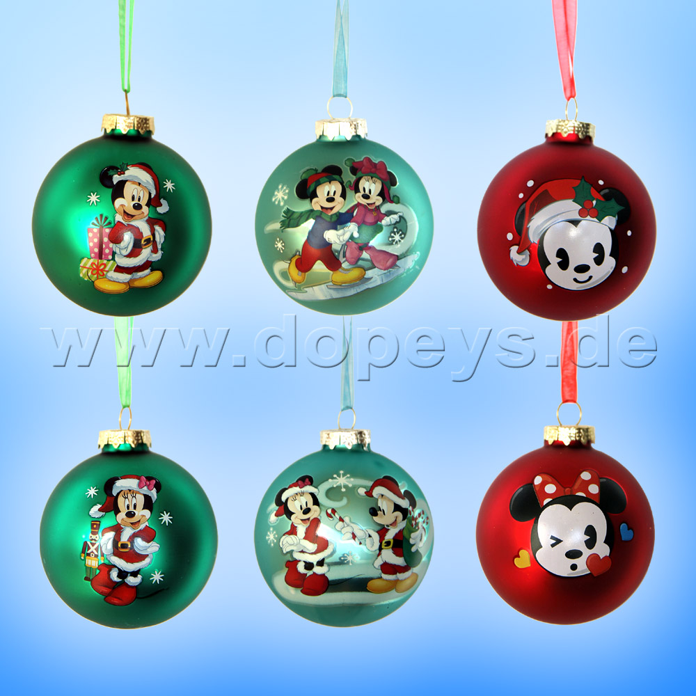 Kurt S. Adler - Disney "Baby Mickey mit Weihnachtsmütze" Weihnachtsbaumkugel / Glaskugel in Rot DN02005-E