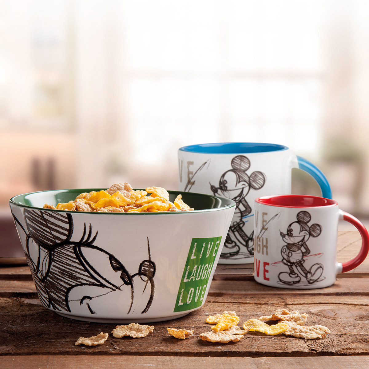 Disney Kaffeetasse Mickey Maus "Blau" Live Laugh Love, 39 cl PWM21LL/1B