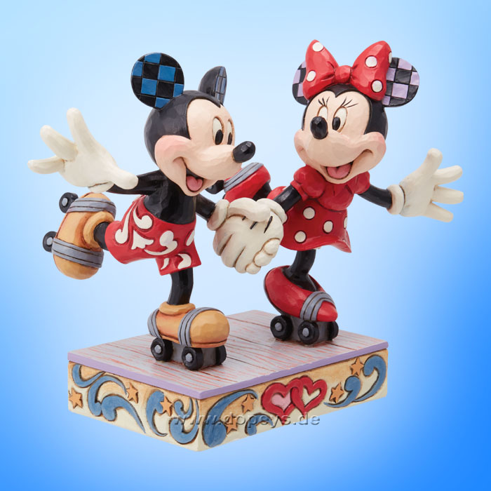 Disney Traditions Figur - Mickey & Minnie Maus fahren Rollschuh (A Sweet Skate) von Jim Shore 6014315