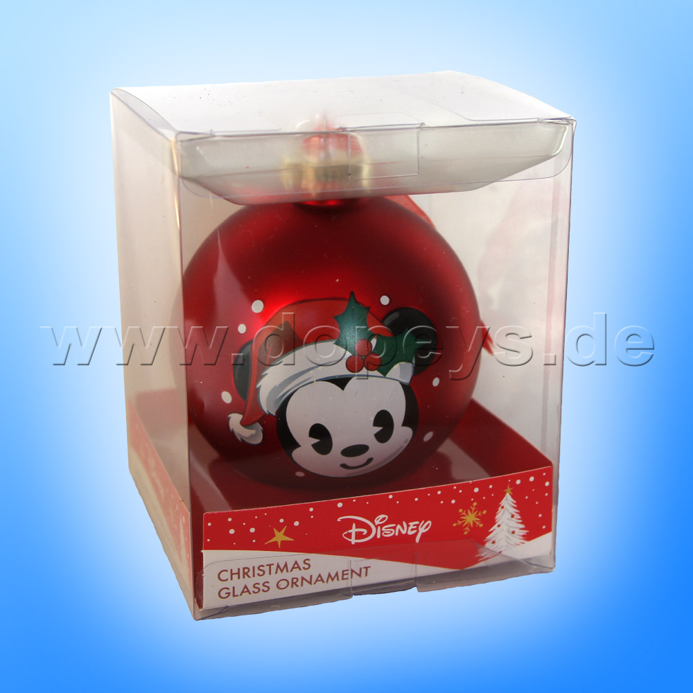 Kurt S. Adler - Disney "Baby Mickey mit Weihnachtsmütze" Weihnachtsbaumkugel / Glaskugel in Rot DN02005-E