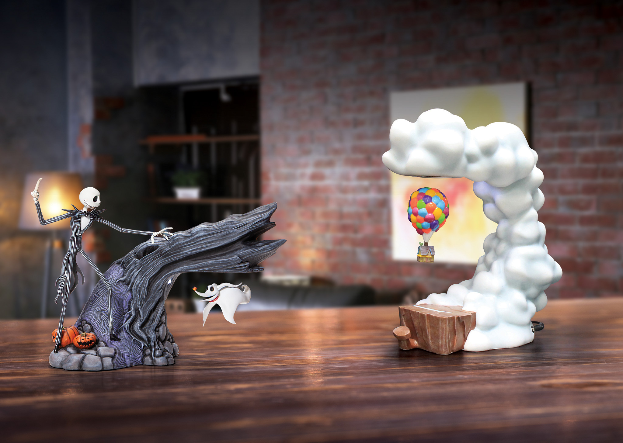 Disney Grand Jester Studios Figurine - Zero & Jack Levitating Masterpiece Figurine EU A30536