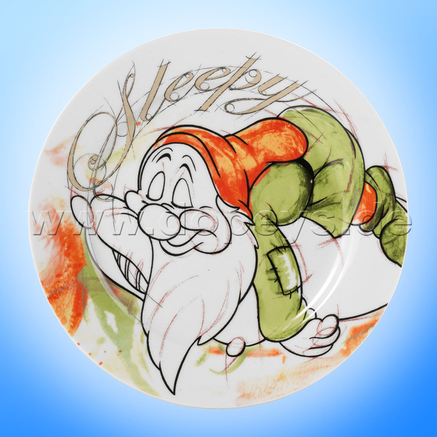 Disney Dessert-Teller / Kuchenteller "Schlafmütze" im italienischen Design