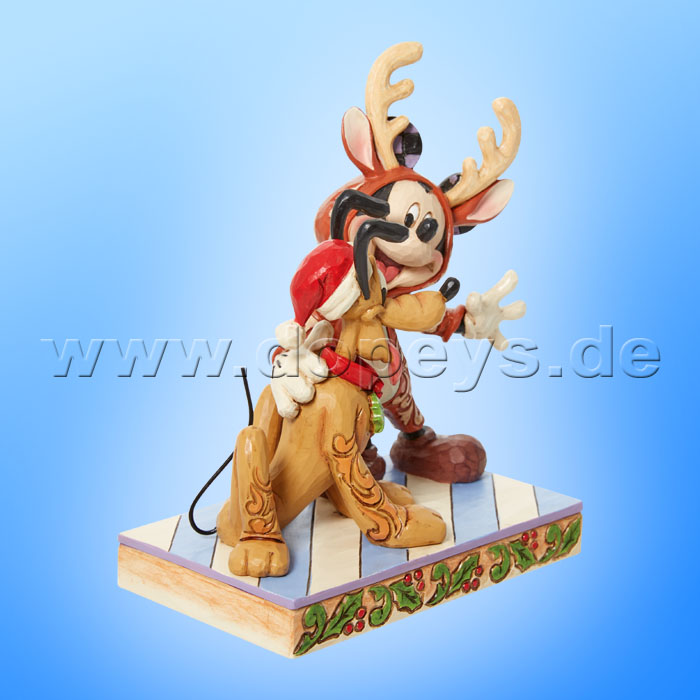 Disney Traditions Figur - Mickey als Rentier & Pluto als Weihnachtsmann (Festive Friends) von Jim Shore 6013059