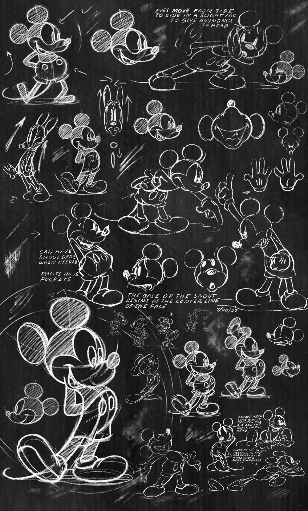 Disney Vlies Fototapete Mickey Maus "Mickey - Chalkboard" 1,20m x 2,00m