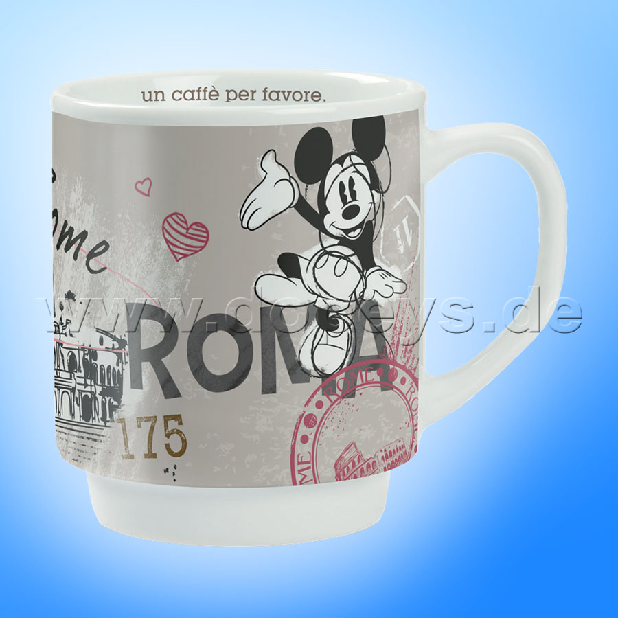 Disney Kaffeetasse Mickey Maus "Rom" stapelbar im italienischen Design
