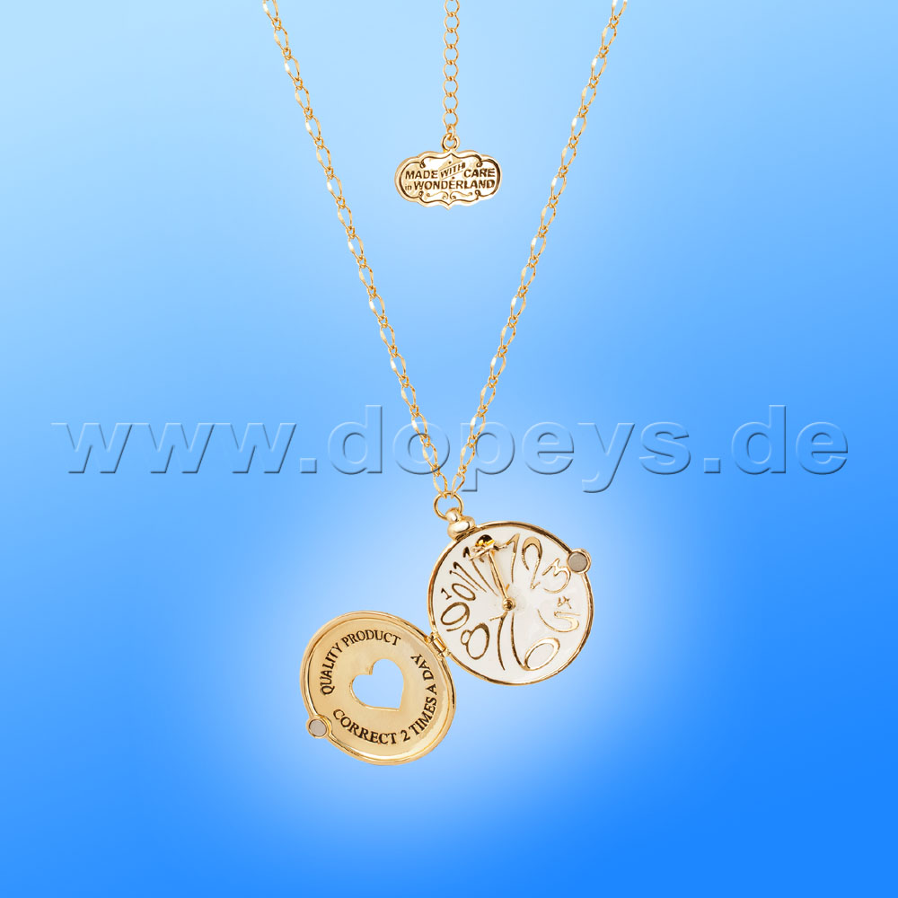 Disney Necklace - Pocket Watch Medallion (Alice in Wonderland) in Gold from Couture Kingdom 12100321