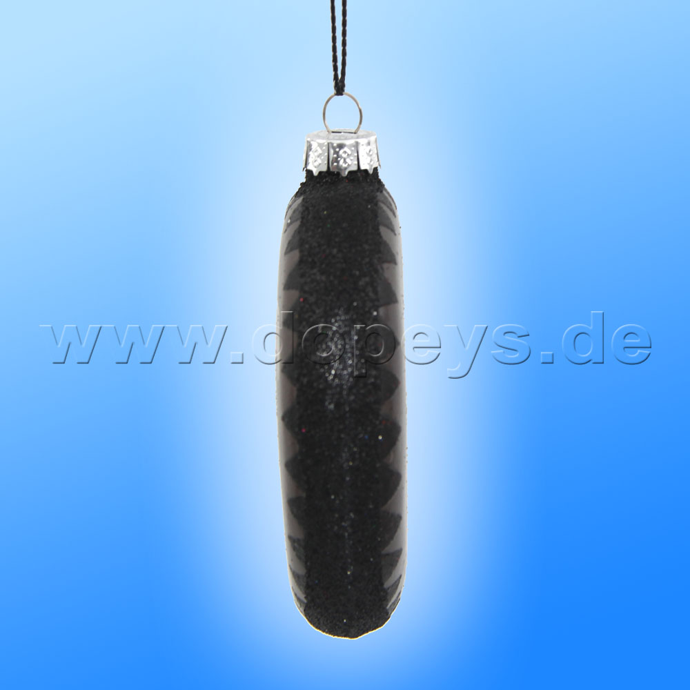 Kurt S. Adler - Disney "Dumbo" Glas Disk Weihnachtsbaumkugel in Diskusform / Glasornament in Anthrazit, 80 mm DN33028