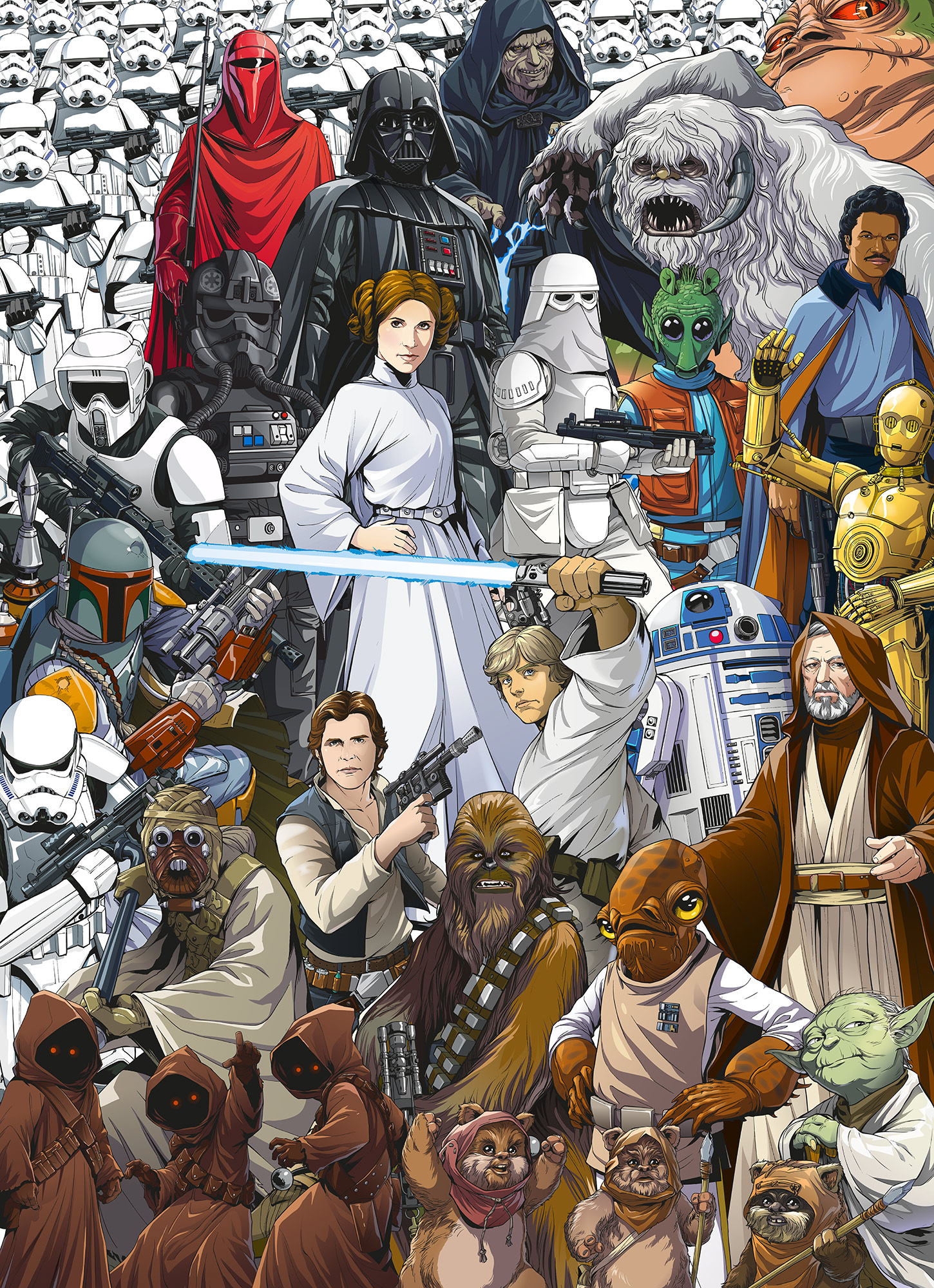Star Wars Fototapete "Star Wars Classic Cartoon Collage"