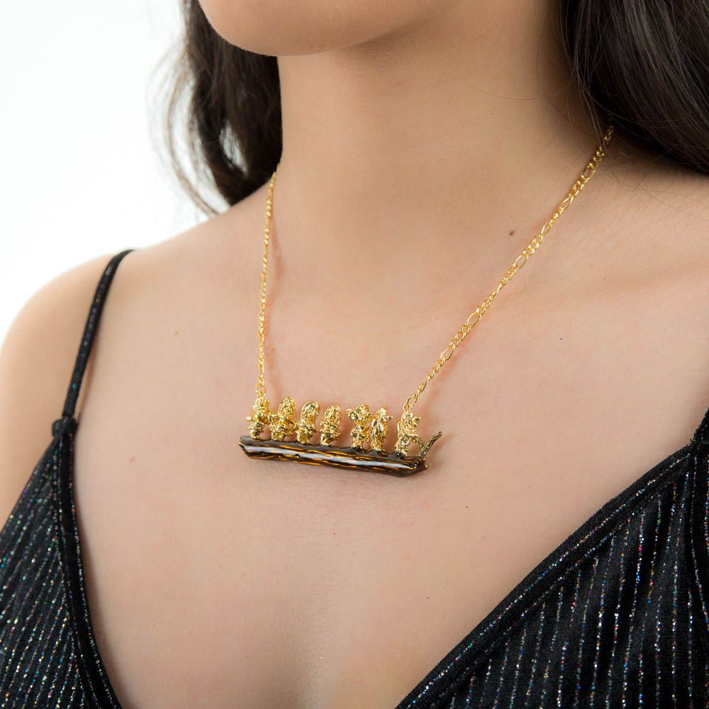 Disney Necklace - Seven Dwarfs (Snow White) in Gold from Couture Kingdom 12100221