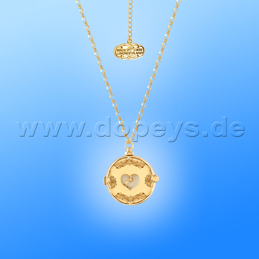 Disney Necklace - Pocket Watch Medallion (Alice in Wonderland) in Gold from Couture Kingdom 12100321