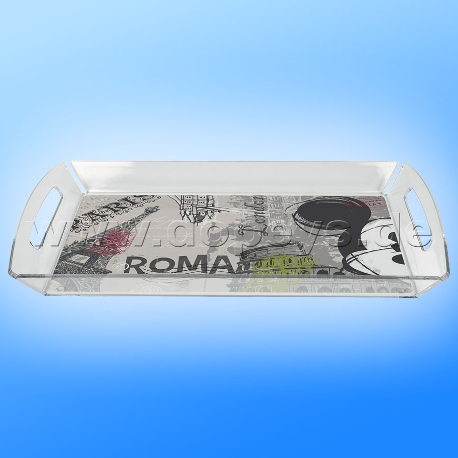Disney Plexiglas Tablett Mickey Maus "Rom" im italienischen Design