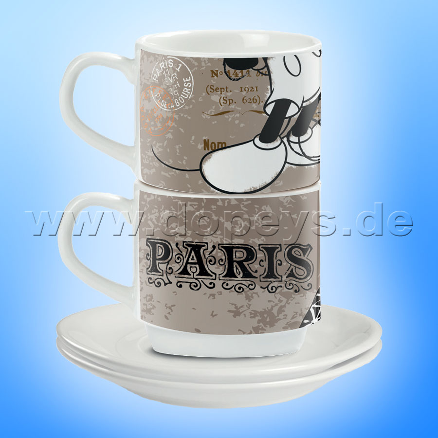Disney Espresso Tassen 2er Set Mickey Maus "Paris" stapelbar PWM02I/PA