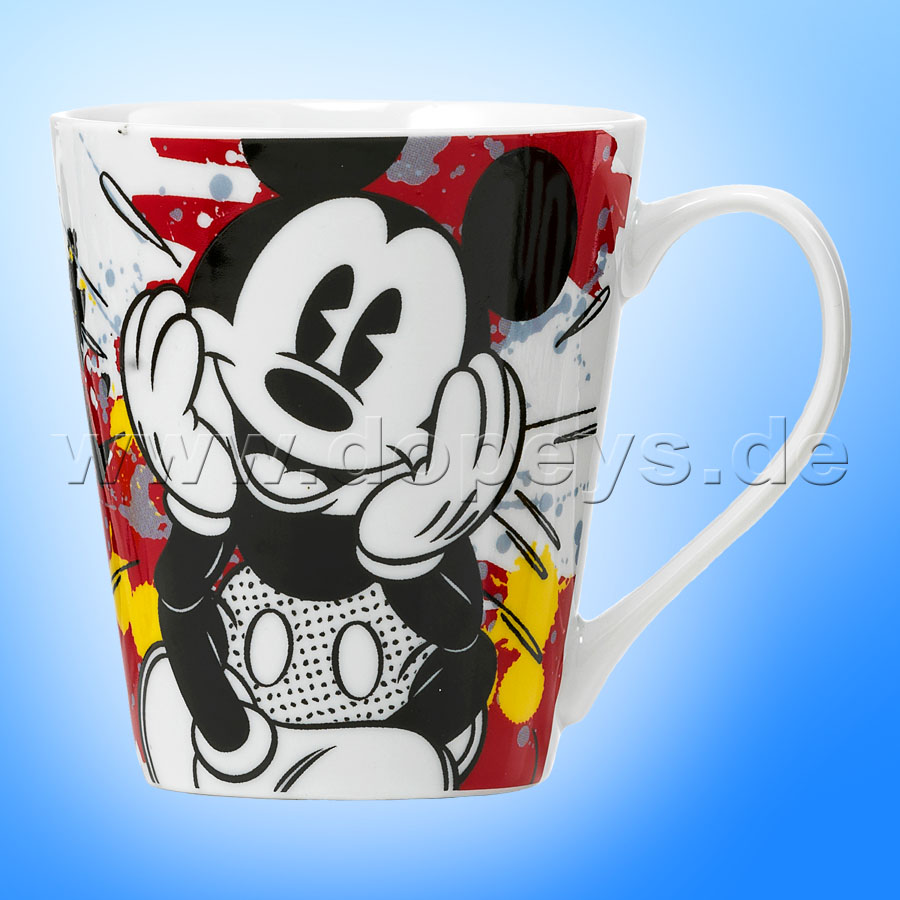 Disney Kaffeetasse Mickey rot/gelb im italienischen Design
