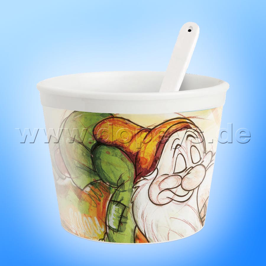 Disney Eisbecher mit Eislöffel "Schlafmütze" im italienischen Design, 25 cl