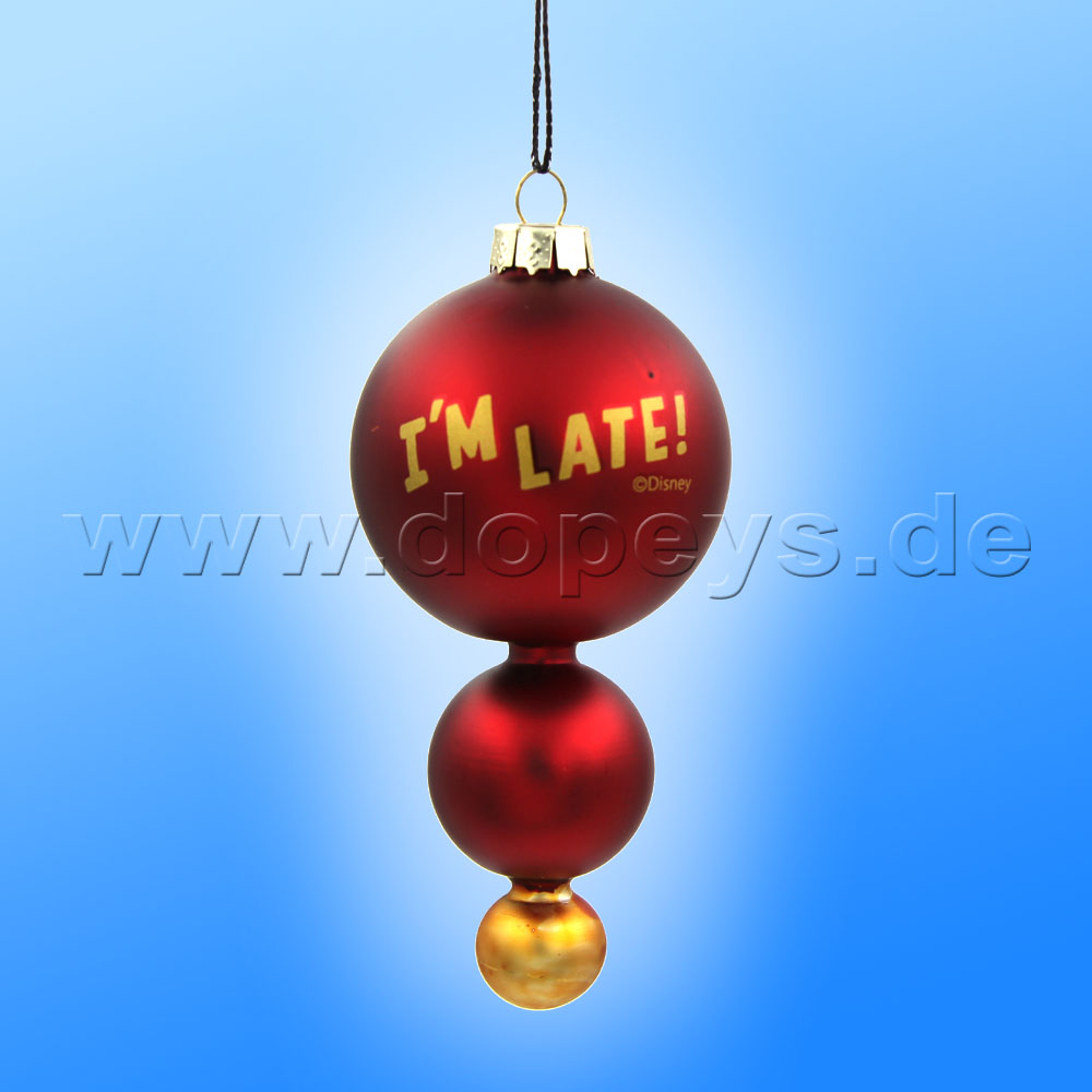 Kurt S. Adler - "White Rabbit" Christmas Bauble Drop Shape red DN34004