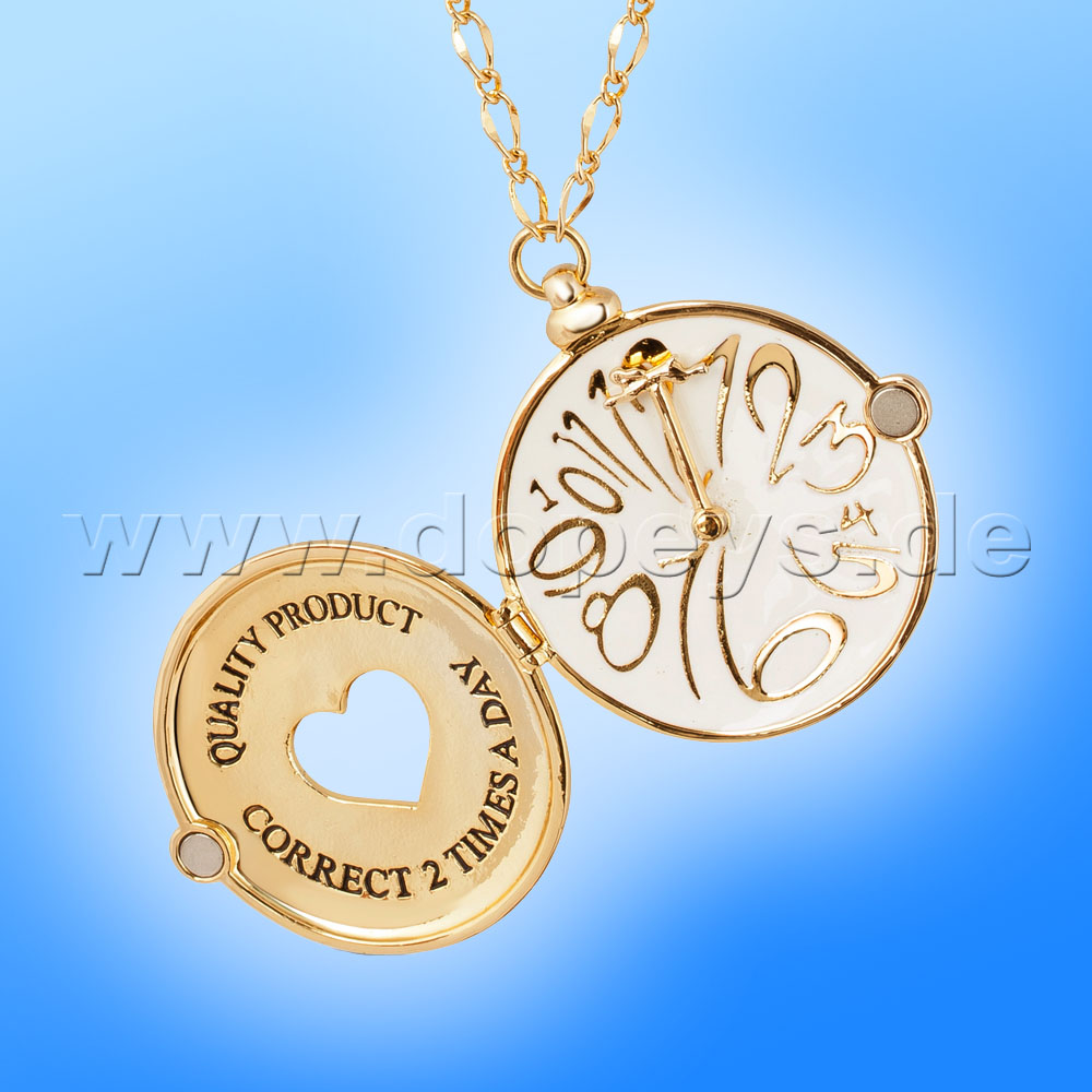 Disney Necklace - Pocket Watch Medallion (Alice in Wonderland) in Gold from Couture Kingdom 12100321