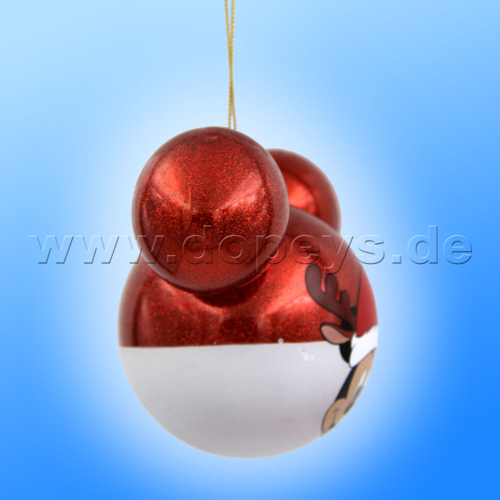 Kurt S. Adler - Disney "Mickey Maus" Weihnachtsbaumkugel mit Mickey Maus Ohren / Glasornament in Rot, 80 mm DN37008