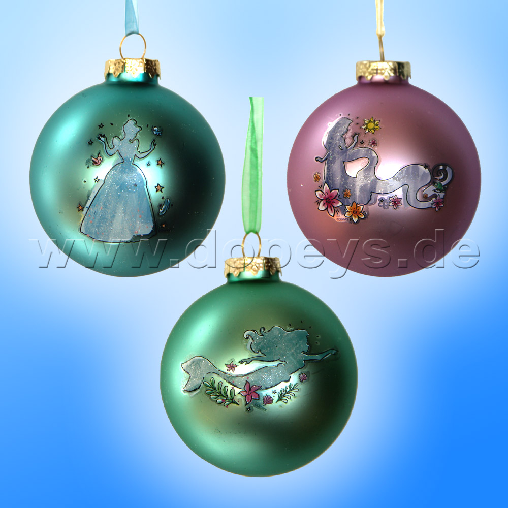 Kurt S. Adler - Disney Prinzessin "Arielle Silhouette" Weihnachtsbaumkugel / Glaskugel in Grün DN01006-C