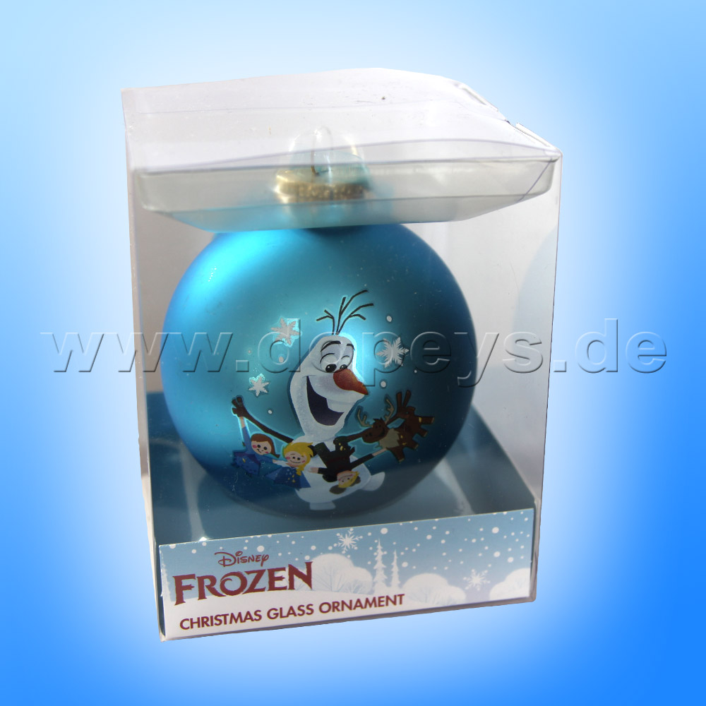 Kurt S. Adler - Disney Die Eiskönigin "Olaf mit Frozen Girlande" Weihnachtsbaumkugel / Glaskugel in Blau DN03005-D