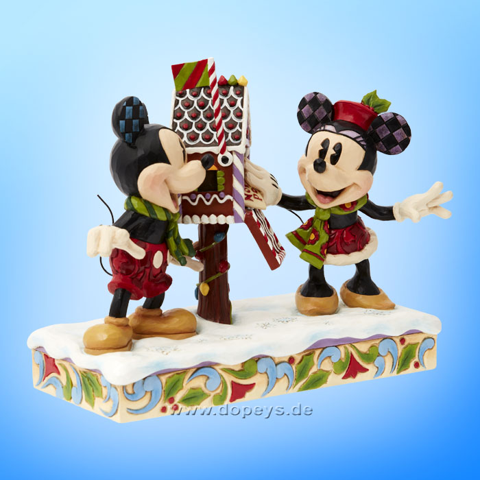 Disney Traditions Figur - Mickey & Minnie Maus mit Weihnachtspost (Letters For Santa) von Jim Shore 6015001