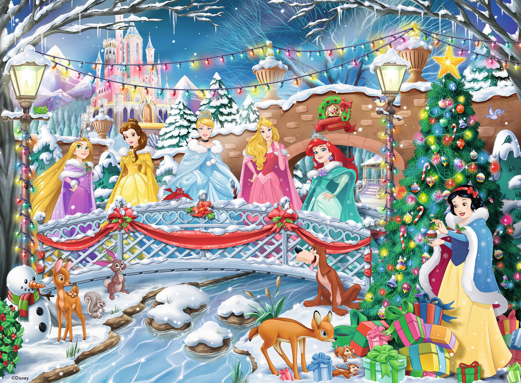 Disney Glitzer-Puzzle "Die Prinzessinnen feiern Weihnachten" von Ravensburger 10794