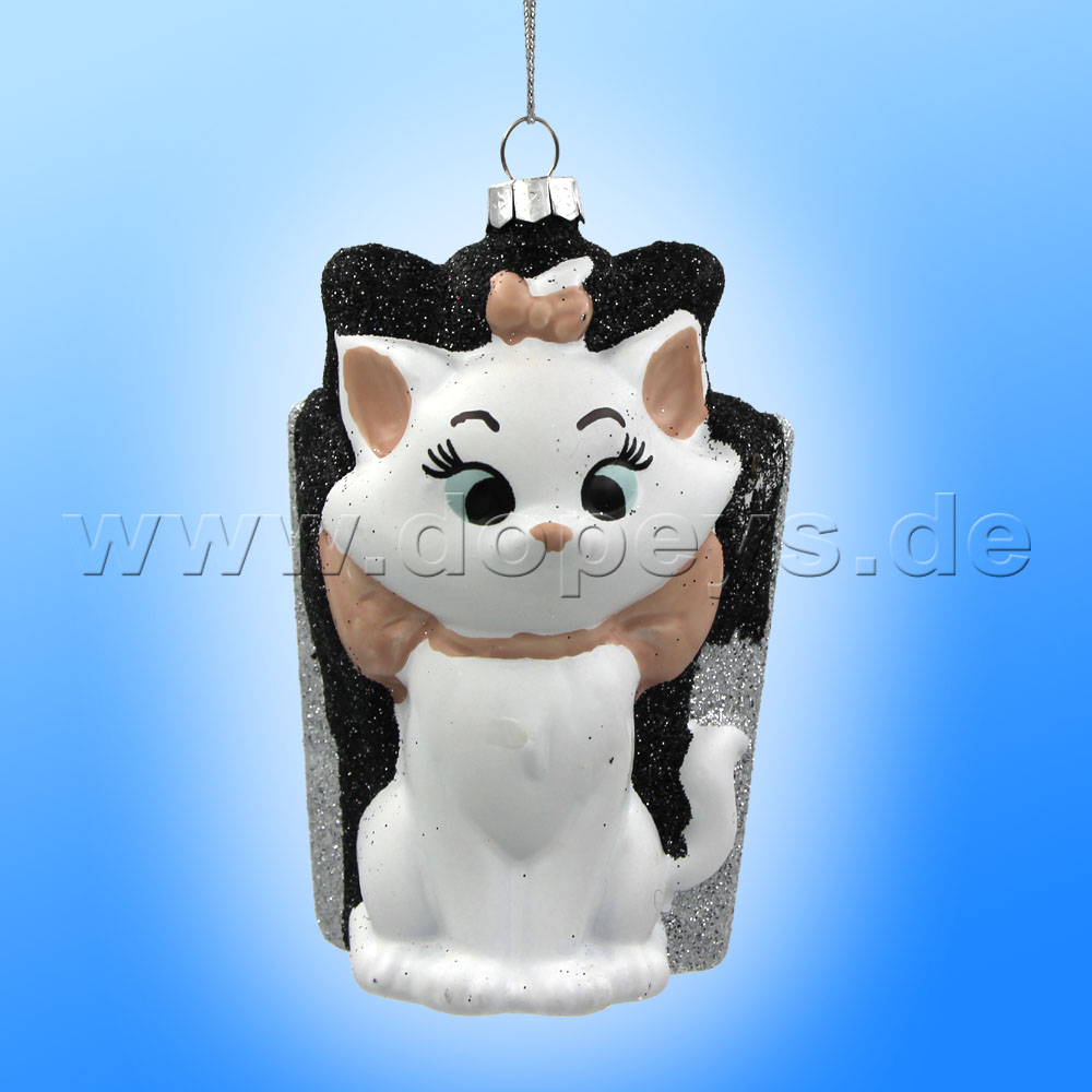 Kurt S. Adler - Disney "Marie mit Weihnachtsgeschenk" Aristocats Weihnachtsanhänger aus Glas Ornament DN33020