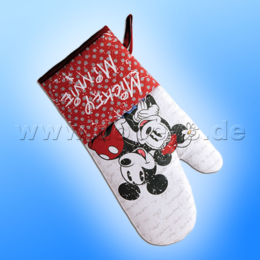 Disney Set aus Ofenhandschuh und 2 Topflappen "Mickey & Minnie" im italienischen Design