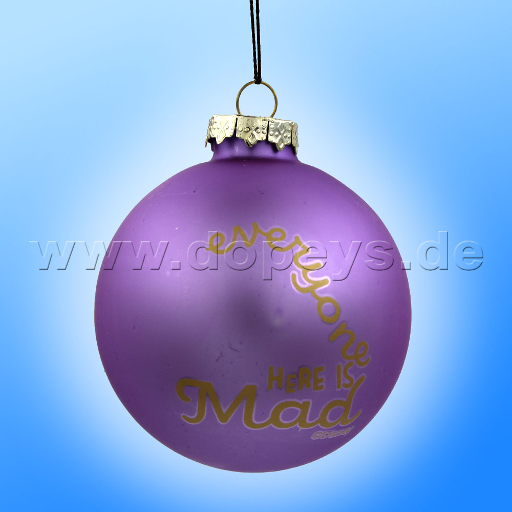 Kurt S. Adler - Disney "Grinsekatze" Weihnachtsbaumkugel / Glaskugel in Violett, 80 mm DN34005
