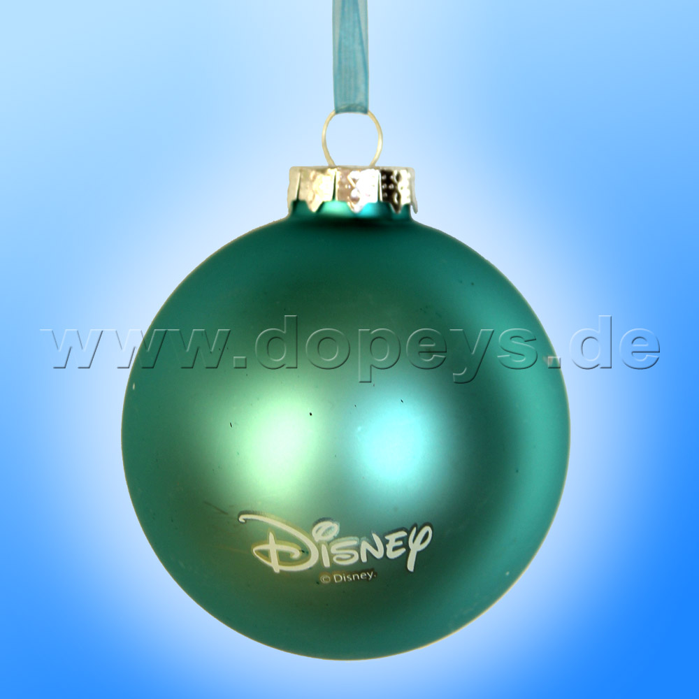 Kurt S. Adler - Disney "Mickey & Minnie laufen Schlittschuh" Weihnachtsbaumkugel / Glaskugel in Türkis DN02005-A