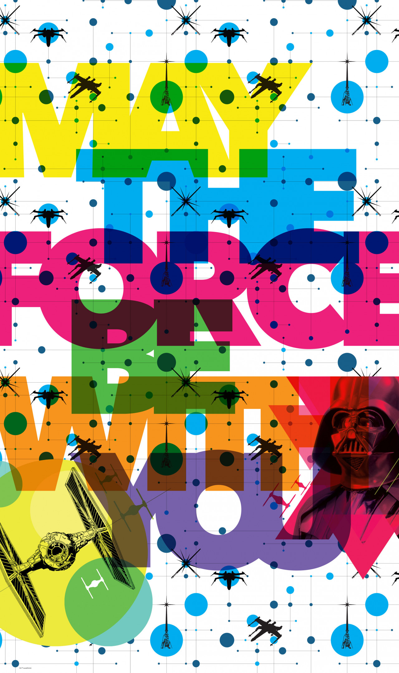 Star Wars Vlies Fototapete "Star Wars Pop Neon Geometrics Vader" 1,20m x 2,00m