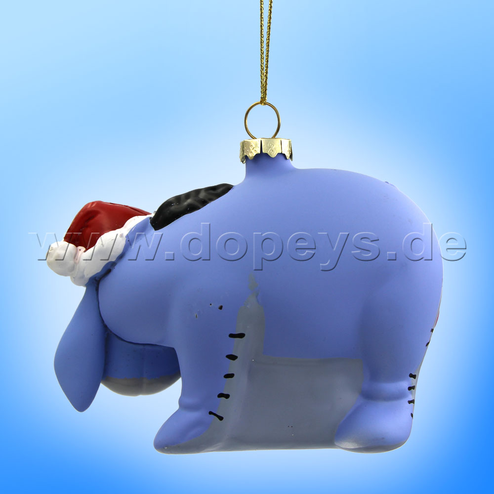 Kurt S. Adler - Disney "I-Aah mit Weihnachtsmütze" Weihnachtsanhänger aus Glas Ornament DN35031