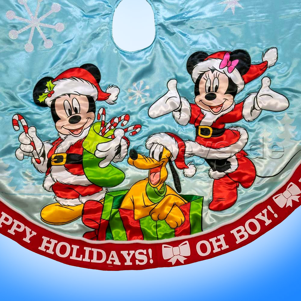 Kurt S. Adler - Disney Christmas Tree Skirt "Oh Boy! Happy Holidays!" Mickey, Minnie & Pluto DN7166