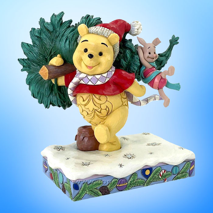 Disney Traditions Figur - Winnie Puuh & Ferkel holen einen Weihnachtsbaum (A Tree for Two) von Jim Shore 6016886