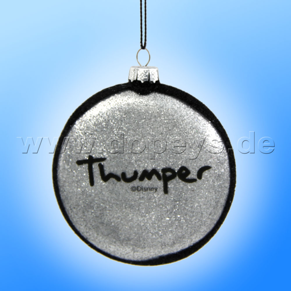 Kurt S. Adler - "Thumper" Disney Glass Disk / Christmas Bauble anthracite DN33027