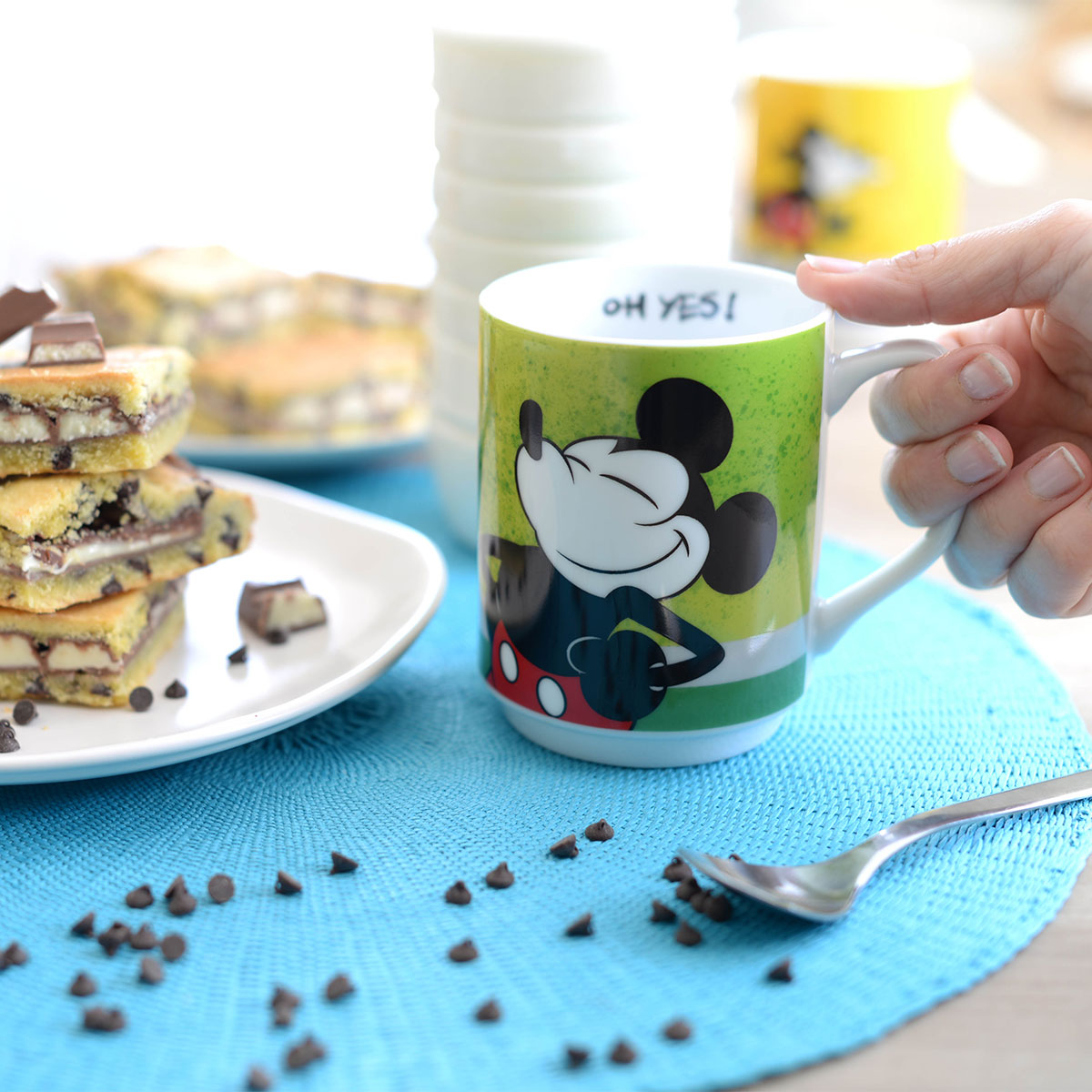Disney Tasse / Kaffeebecher - Mickey I Am "Grün" stapelbar, im italienischen Design PWM21IAM-1V, 35cl