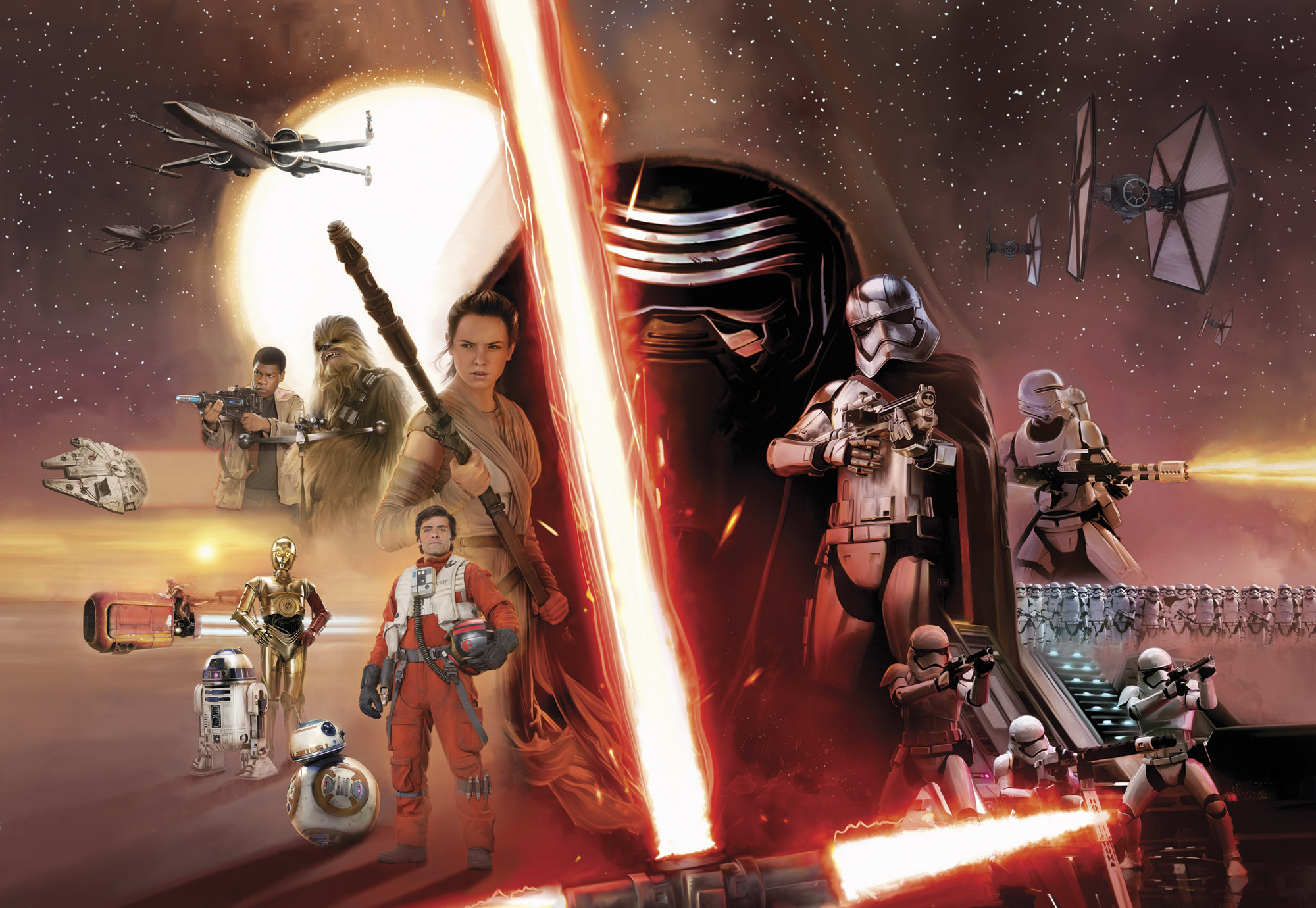 Star Wars Fototapete "Star Wars EP7 Collage"