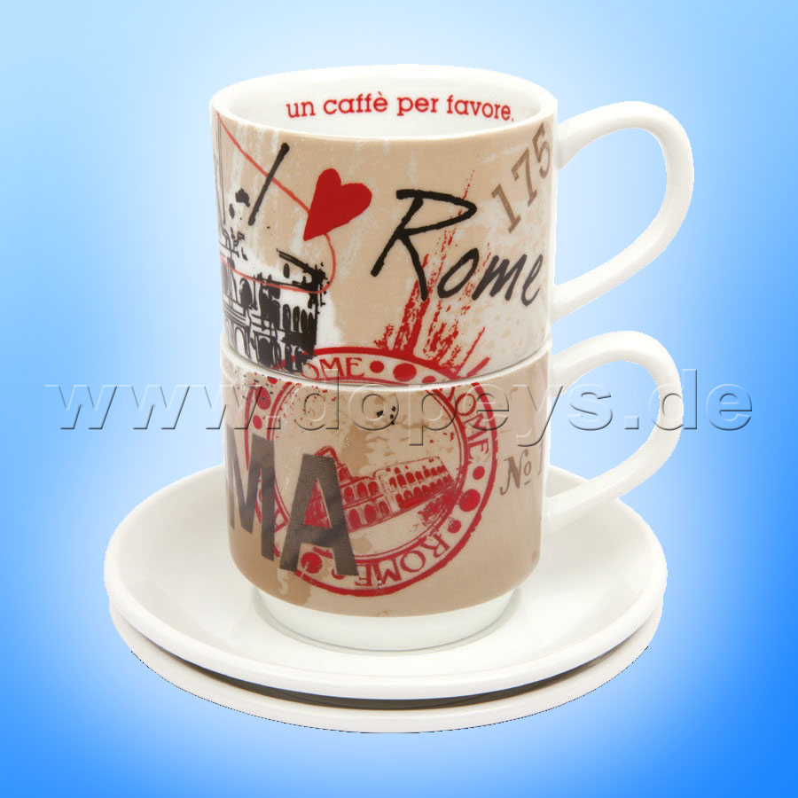 Disney Espresso Tassen 2er Set Mickey Maus "Rom" stapelbar PWM02I/RO