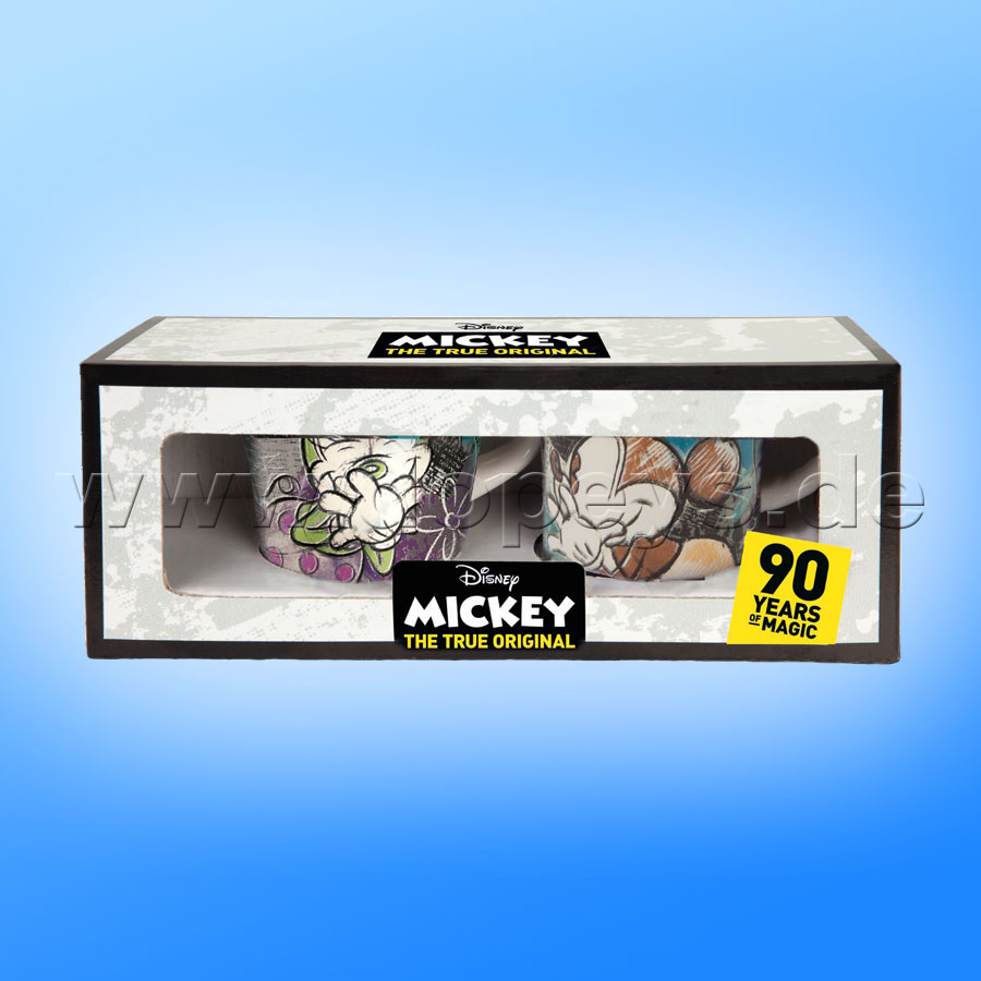 Disney Mini Tassen / Espresso Tassen 2er Set "Türkis + Violett" - Mickey & Minnie Color Fun, im italienischen Design PWMSETCF-2, 9cl