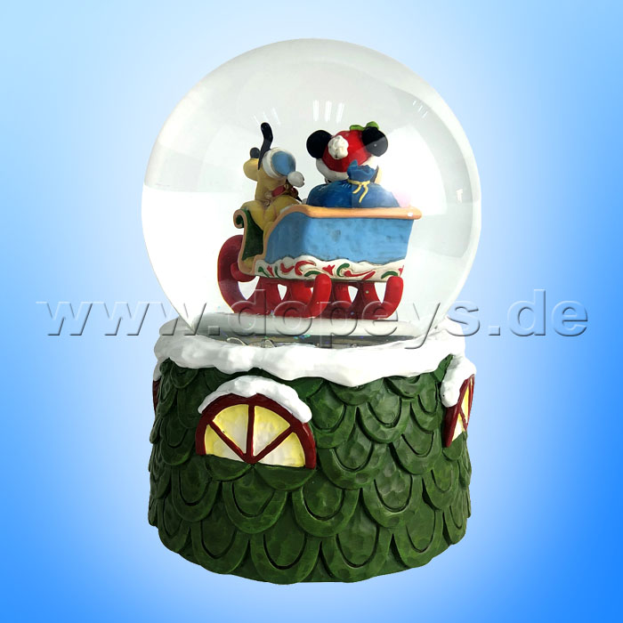 Disney Traditions - Mickey & Pluto Schneekugel Spieluhr 120mm von Jim Shore 6009581