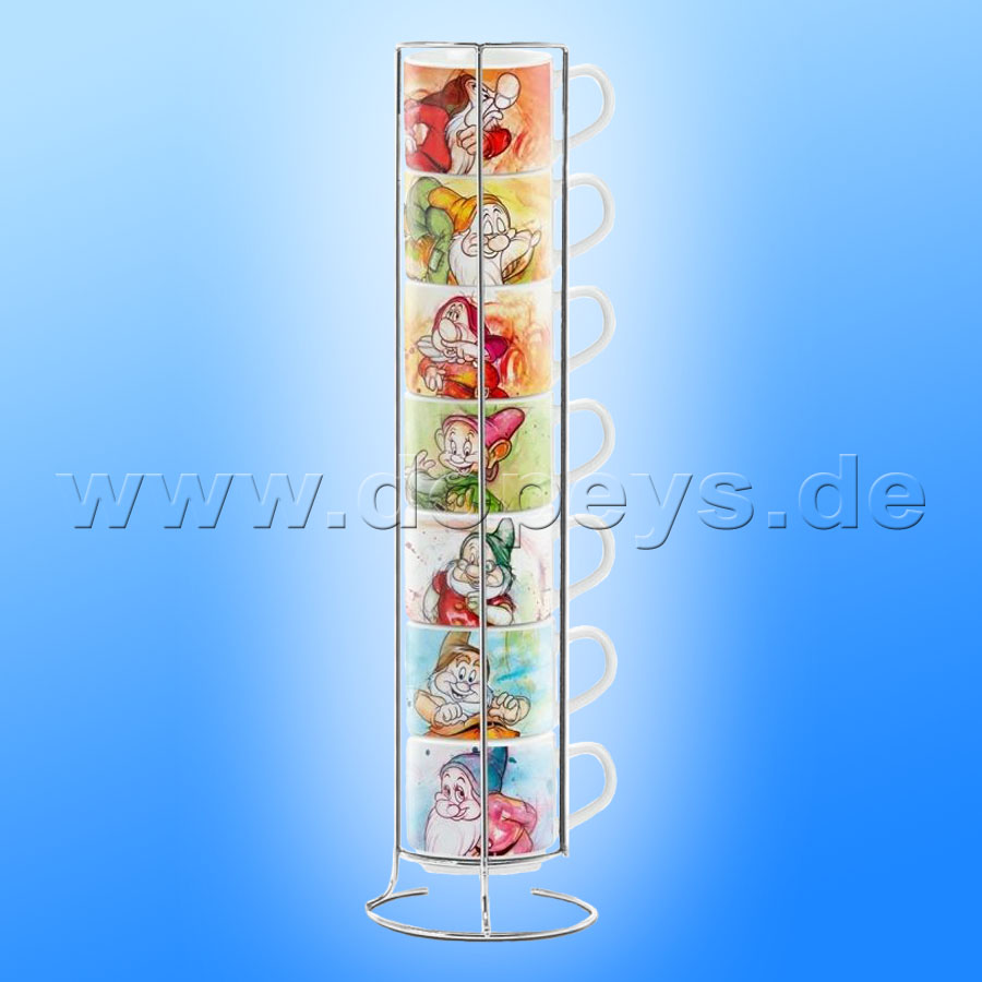 Disney Espresso Tassen 7er Set "Die sieben Zwerge" italienisches Design