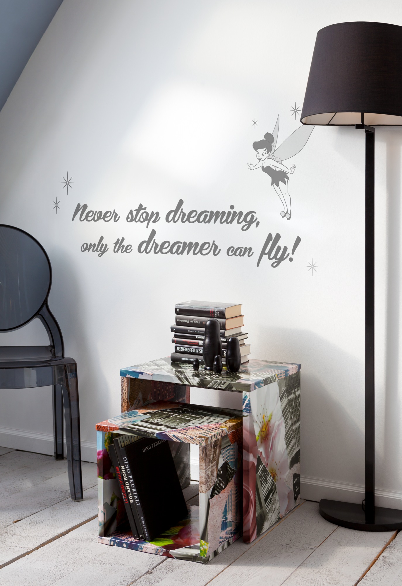 Disney Wandsticker / Wandaufkleber Tinker Bell "Never stop dreaming"