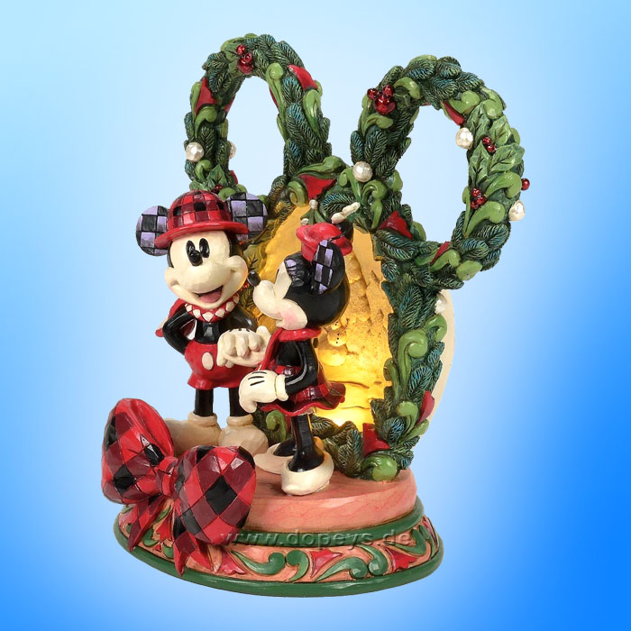 Disney Traditions Figur - Mickey & Minnie LED Weihnachts-Diorama (Magical Winter Moments) von Jim Shore 6016880